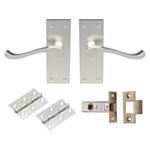 Contract Victorian Scroll Door Latch Pack (satin nickel)