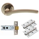 Tavira Door Latch Pack (Satin Nickel finish)