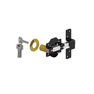 GATEMATE®  Locking Bolt *Spring Latch on Inside* Epoxy Black (to suit up 2 3/4, 70mm) thick Doors/Gates)