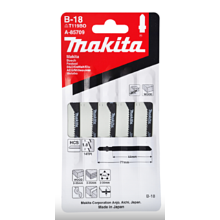 A-85709 Makita Jigsaw Blades Scroll Cut (Wood/Plastic) Pack of 5