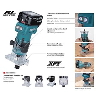 Makita DRT52Z 18V LXT Brushless 1/4 Router/Trimmer (Body Only)